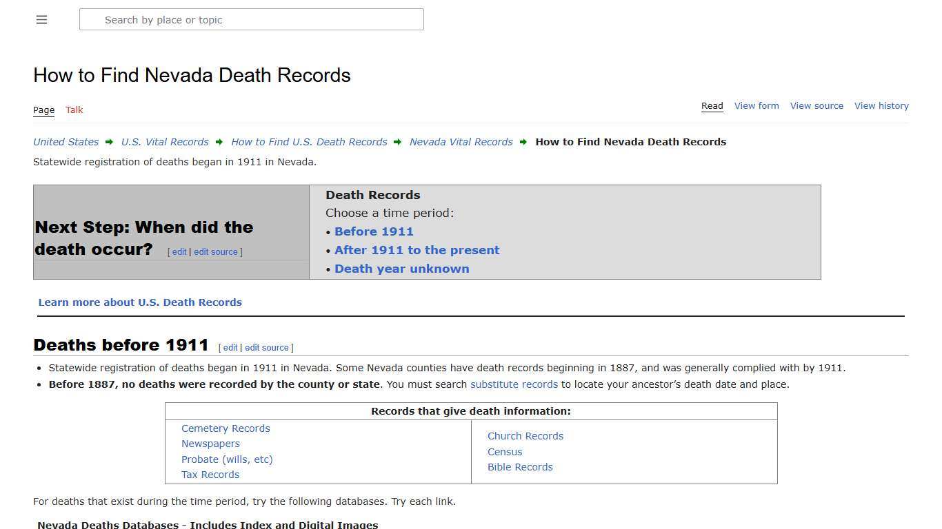 How to Find Nevada Death Records • FamilySearch